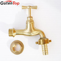 GutenTop High Quality Brass Surface polished bibcock with brass color tap used to Garden